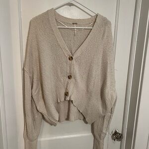 Free People Cropped Chunky Knit Cardigan